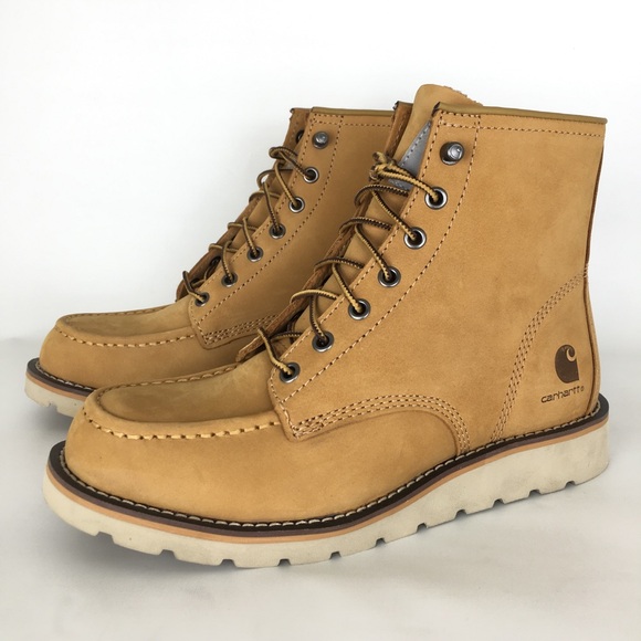 Carhartt Womens 6" Moc Toe Wedge Work Boot NEW Tan Lightweight Soft Toe Ankle - Picture 5 of 14